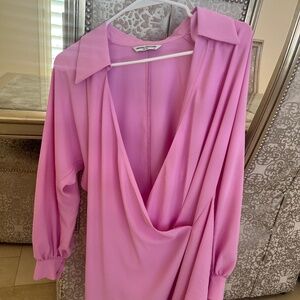 Amanda Uprichard Long Sleeve Pink Dress